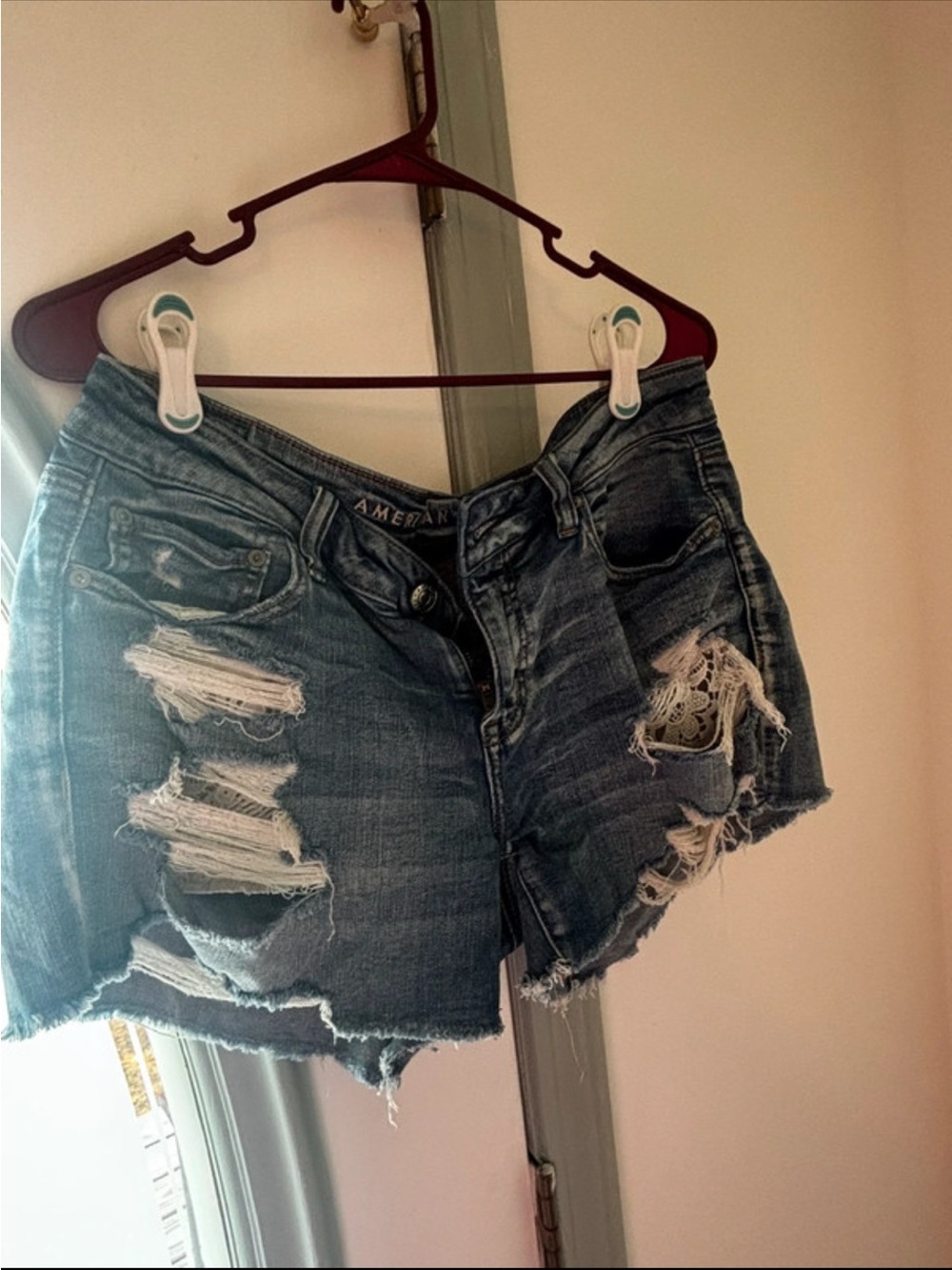 American Rag Distressed Denim Jean Shorts - Blue